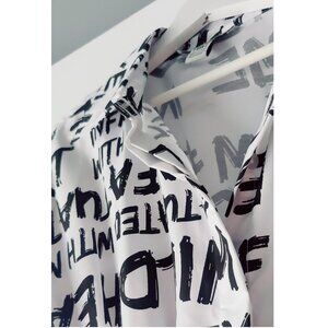 Cotton Dress with Black Letters